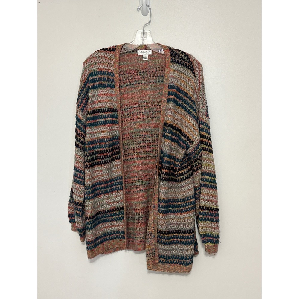 Studio JPR Womens Open Front Cardigan Sweater Artsy Casual Womens Hippie Size L